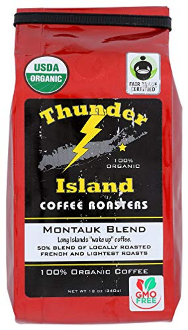 100 percent Organic Fair Trade - Medium  and  French Roast Blend 12 oz Whole Bean   Montauk Blend