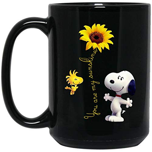 Snoopy You are my sunshine  Black Mug 15oz Black 15oz
