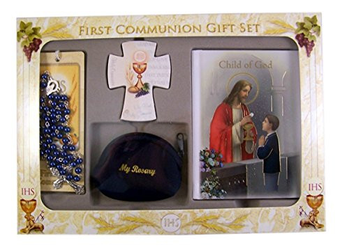 Boys First Communion Gift Set with Child of God Prayer Book, Bookmark, Rosary, and Cross Magnnet Boys First Communion Gift Set with Child of God Prayer Book, Bookmark, Rosary, and Cross Magnnet