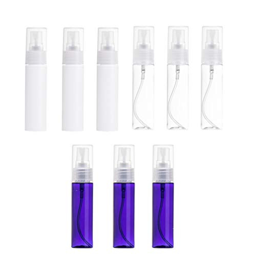 Minkissy 9pcs 30ml Refillable Fine Mist Sprayer Bottles Clear Spray Bottles Reusable Empty Plastic Bottles For Essential Oils Travel Perfumes