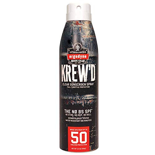 Ergodyne KREWD 6353 Sunscreen Spray  Broad Spectrum SPF 50  Water Resistant  5.5 oz