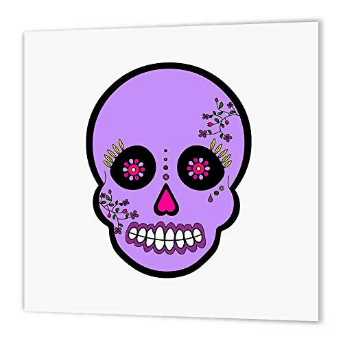 3dRose ht_28867_3 Day of The Dead Skull Dia De Los Muertos Sugar Skull Purple-Iron on Heat Transfer for White Material, 10 by 10-Inch 3dRose ht_28867_3 Day of The Dead Skull Dia De Los Muertos Sugar Skull Purple-Iron on Heat Transfer for White Material, 10 by 10-Inch