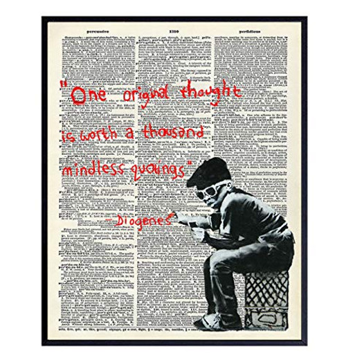 Banksy Motivational Inspirational Dictionary Art Print  Upcycled Graffiti Wall Art Poster - Chic Home Decor for Bedroom  Teens Room  Office  Family Room  Classroom  Dorm - Gift for Graduation  8x10 Banksy Motivational Inspirational Dictionary Art Print  Upcycled Graffiti Wall Art Poster - Chic Home Decor for Bedroom  Teens Room  Office  Family Room  Classroom  Dorm - Gift for Graduation  8x10