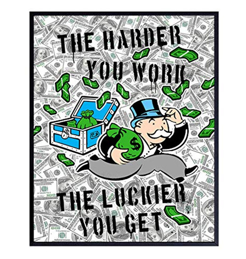 Monopoly Man Motivational Wall Art Print - 8x10 Home or Office Decor  Room or Classroom Decoration - Unique Gift for Entrepreneur  Teacher  Business - Unframed Photo Picture Poster