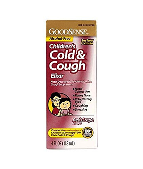 Goodsense Children s Cold and Cough Grape  Red  4 Fluid Ounce