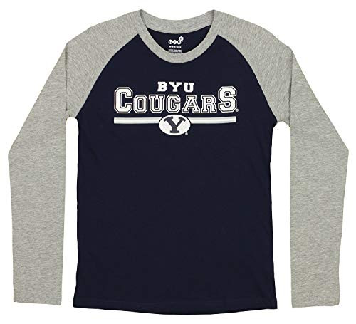 Outerstuff NCAA Youth Boys BYU Cougars Varsity Block Raglan Tee  X-Small