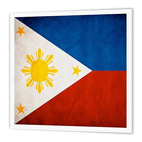 3dRose LLC Philippines Flag 10 by 10-Inch Iron on Heat Transfer for White Material