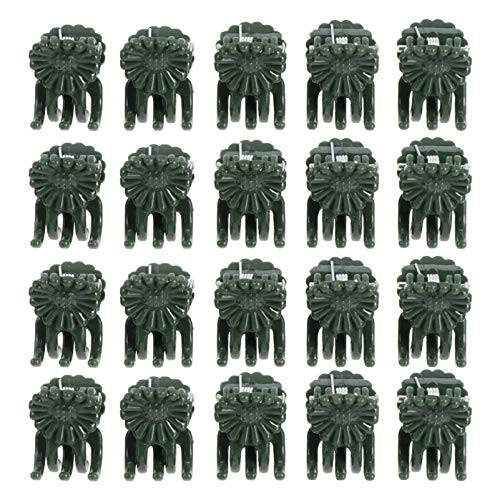 DOITOOL 100pcs Green Gentle Gardening Plant Flower Lever Loop Gripper Clips Tool for Supporting or Straightening Plant Stems Stalks and Vines