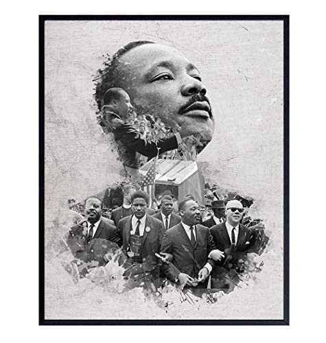 Dr Martin Luther King  MLK  Civil Rights Art - African American Wall Decor  Decoration for Living Room  Bedroom  Office - Gift for Black History Month - UNFRAMED Black Lives Matter Poster Print Photo