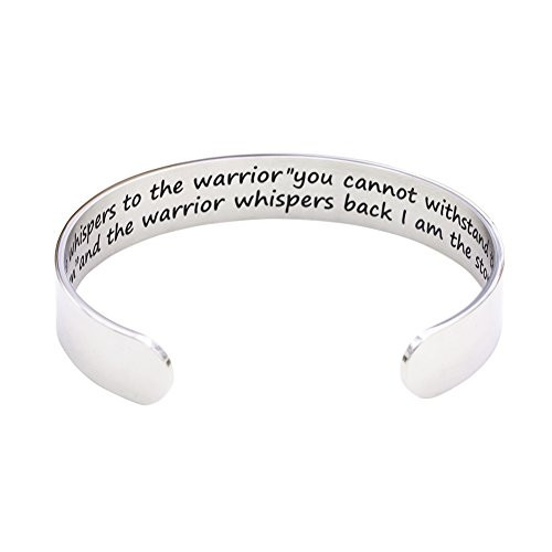 O.RIYA Encouragement Bracelet - Fate Whispers to The Warrior You Cannot Withstand The Storm and The Warrior Whispers Back I Sm The Storm  Inspirational Jewelry Gofts for Her