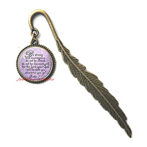 Be Strong and Courageous Bookmark Verse Bookmarker Faith Bookmark Christian Bookmark  Be Strong and Courageous Bookmark  Christian Jewelry  Christian Scripture Gifts-HZ0079