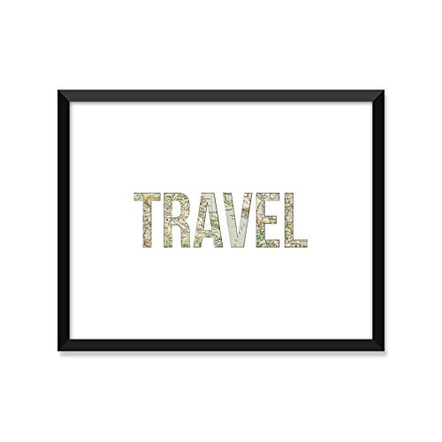 Travel map - Unframed art print poster or greeting card