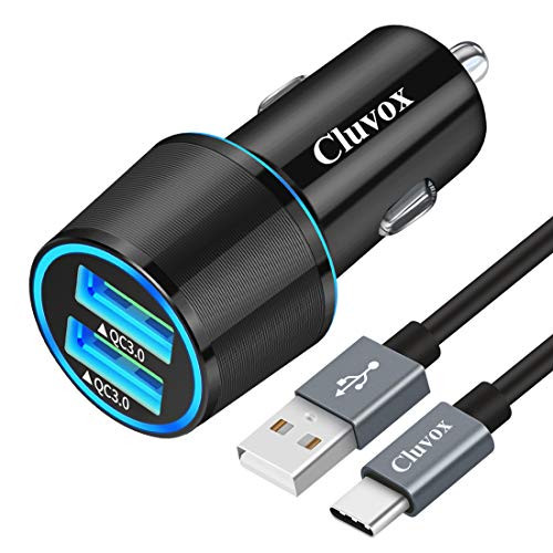 Fast USB C Car Charger  Compatible for Samsung Galaxy S21 S20 Plus Ultra S20 FE S10 plus S10e S9 S8 Note 20 10 9 8 A10S A21 A31 A51  Quick Charge 3.0 Dual USB Rapid Car Charger with Type C Cable 3.3ft