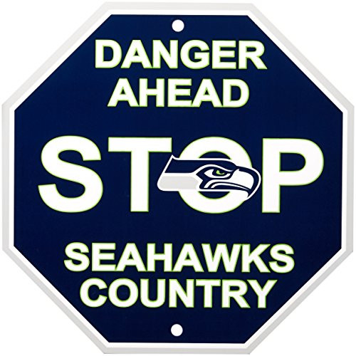 Fremont Die NFL Seattle Seahawks Team Sign  12 inch x 12 inch  Stop Sign