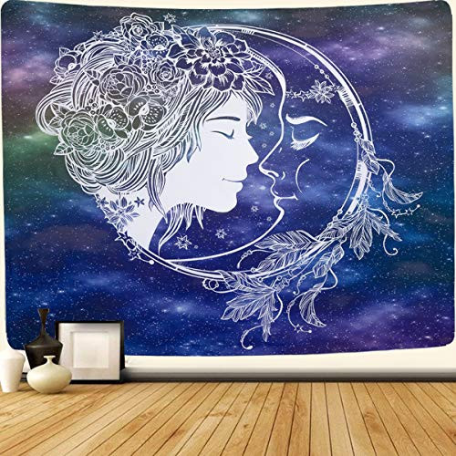 SENYYI Abstract Sun and Moon Tapestry Wall Hanging Stars Tapestry Starry Night Sky Tapestry Hippie Mandala Home Decor for Room  59.1 x 82.7 inches