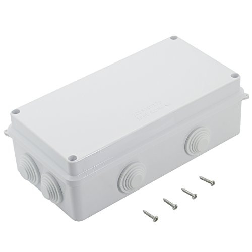 LeMotech ABS Plastic Dustproof Waterproof IP65 Junction Box Universal Electrical Project Enclosure White 7.9 x 3.9 x 2.8 inch  200 x 100 x 70 mm