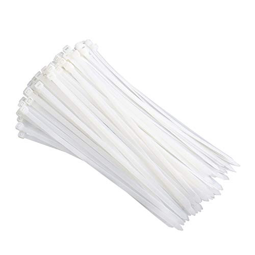 Pasow Cable Zip Ties Heavy Duty Self-Locking Nylon Wire Ties for Cables 100 Pack  16 Inch  White
