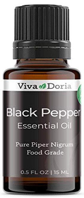 Viva Doria 100 percent Pure Black Pepper Essential Oil  Undiluted  Food Grade  15 mL  0.5 Fluid Ounce