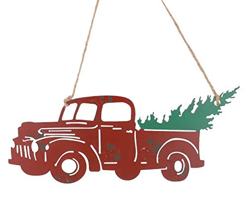 burton plusBURTON Rustic Red Tin Truck Christmas Ornament