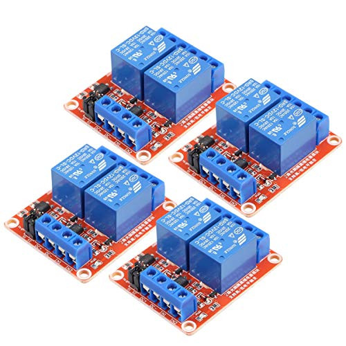 Electrical Buddy 4pcs 2Channel 12V Relay Module with Optocoupler Isolation Support High and Low Level Trigger Relay Red Board