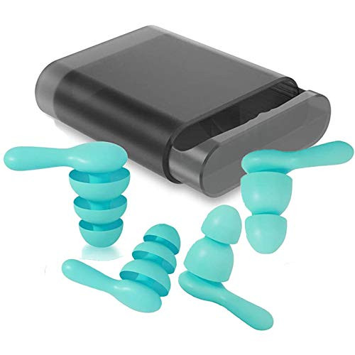 Ear Plugs for Sleeping Waterproof Silicone Noise Reduction Earplugs for Sleeping  Swimming  Snoring  Concerts and Working Travel with Storage Bags  Green