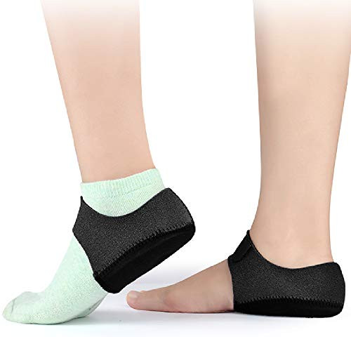 Heel Protectors Heel Cups for Plantar Fasciitis Heel Pain Relief Protectors for Heel Spur  Cracked Heels  Achilles Tendonitis  Heel Support Sleeves Seat Wraps Heel Sleeve Pads Cushion  Black