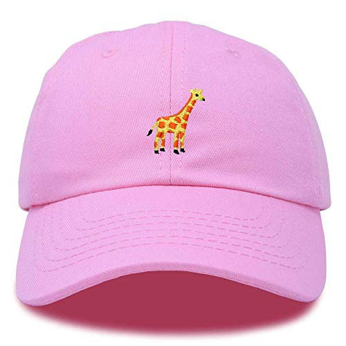 DALIX Giraffe Baseball Cap Soft Cotton Dad Hat Custom Embroidered in Light Pink