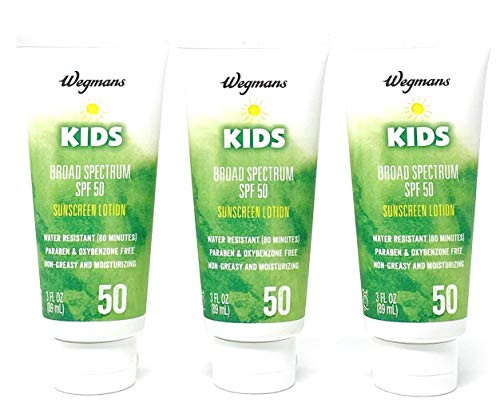 Wegmans Kids Sunscreen Lotion Broad Spectrum SPF 50  3 Fl Oz  3 Pack