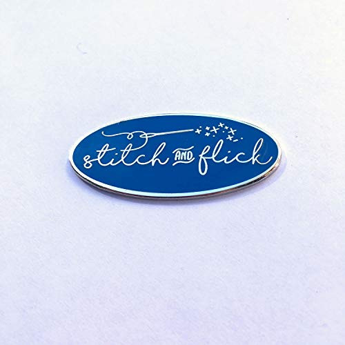 Stitch and Flick  Blue Silver  Hard Enamel Needle Minder