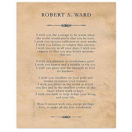 Robert Ward I Wish You Quote Poster Prints Set of 1 11x14 Unframed Typography Book Page Great Wall Art Decor Gifts Under 15 for Home Office Man Cave Shop Student Teacher Literary Fan Robert Ward I Wish You Quote Poster Prints Set of 1 11x14 Unframed Typography Book Page Great Wall Art Decor Gifts Under 15 for Home Office Man Cave Shop Student Teacher Literary Fan