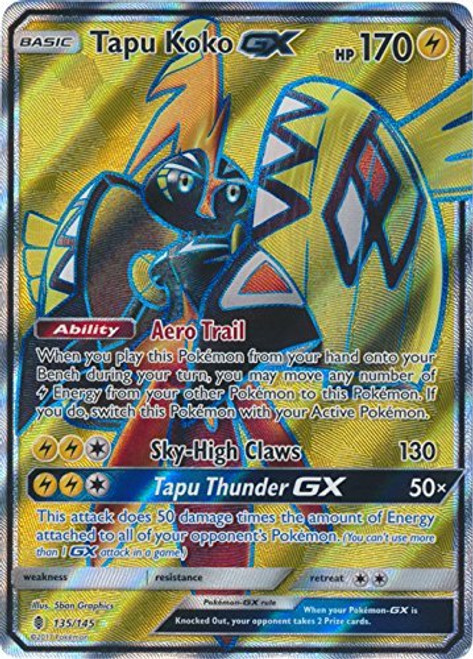 Tapu Koko-GX - 135 145 - Full Art Ultra Rare - Sun and Moon Guardians Rising Tapu Koko-GX - 135 145 - Full Art Ultra Rare - Sun and Moon Guardians Rising
