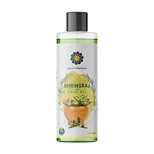 AYURVEDASHREE Bhringraj Hair Oil 6.76 fl oz  with Bhringraj Oil  Amla Extract  Kalonji Oil  Seasme Oil  Avacado Oil  Walnut Oil  Thyme Oil  Jajoba Oil  Grape Seed Oil  and  Coconut Oil 200 ml