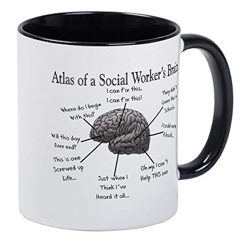 Atlas Of A Social Workers Brain Mug - Ceramic 11oz RINGER Coffee Tea Cup Gift Stocking Stuffer