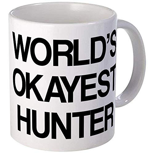 World s Okayest Hunter Mug - Ceramic 11oz Coffee Tea Cup Gift Stocking Stuffer