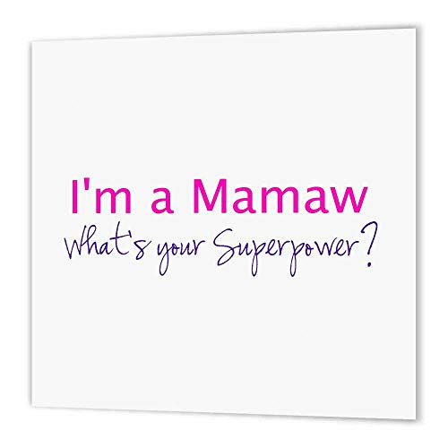 3dRose ht_193738_3 Im a Mamaw. Whats Your Superpower Hot Pink Funny Gift for Grandma Iron on Heat Transfer, 10 by 10-Inch, for White Material