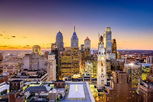 Philadelphia Pennsylvania Skyline Buildings Sunset Photo Cool Wall Decor Art Print Poster 36x24 Philadelphia Pennsylvania Skyline Buildings Sunset Photo Cool Wall Decor Art Print Poster 36x24