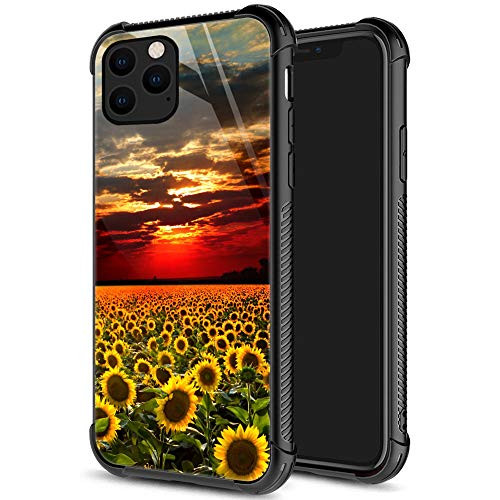 iPhone 12 Pro Max Case  Sunset Sunflower iPhone 12 Pro Max Cases for Women Girls  Pattern Design Shockproof Anti-Scratch Organic Glass Case for Apple iPhone 12 Pro Max 6.7-inch Dusk