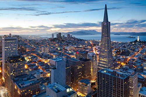 San Francisco California Skyline at Sunset Photo Photograph Cool Wall Decor Art Print Poster 36x24 San Francisco California Skyline at Sunset Photo Photograph Cool Wall Decor Art Print Poster 36x24