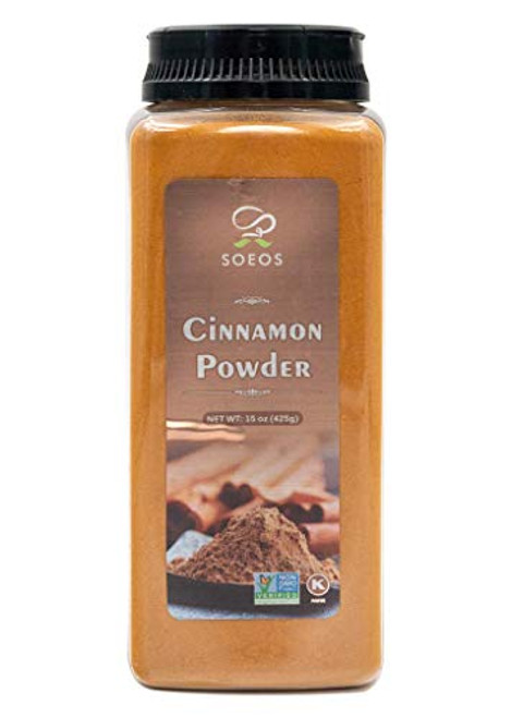 Soeos Pure Cinnamon Powder 15oz  Premium Ground Cinnamon  Cinnamon  NON-GMO  Kosher Certified. Cinnamon powder 15oz