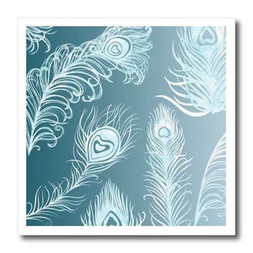 3dRose ht_130623_3 Teal and White Peacock Feathers Iron on Heat Transfer, 10 by 10-Inch, for White Material 3dRose ht_130623_3 Teal and White Peacock Feathers Iron on Heat Transfer, 10 by 10-Inch, for White Material