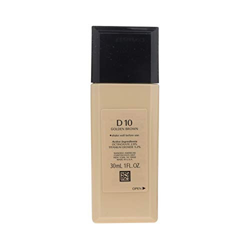SHISEIDO Sheer and Perfect Foundation D 10 Golden Brown Broad Spectrum SPF 18 Sunscreen Full Size 30 mL   1 Fl. Oz. In Retail Box