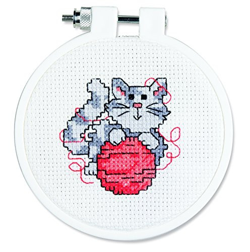 Janlynn Kitten Mini Counted Cross Stitch Kit-3" Round 14 Count