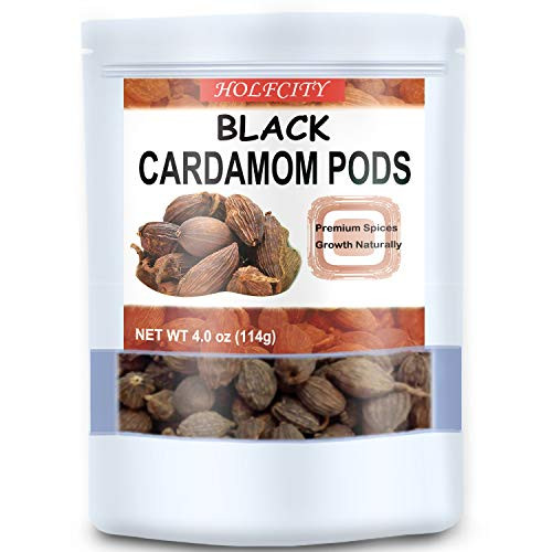 Whole Black Cardamom Pods  Premium Dried Black Cardamom  100 percent Pure  Hand Selected  4.0 oz