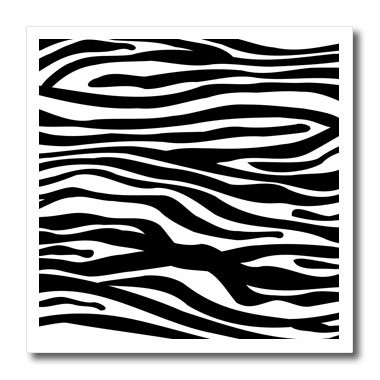 3dRose ht_56676_3 Black and White Zebra Stripe Print Pattern Animal Print Collection Iron on Heat Transfer for White Material, 10 by 10-Inch