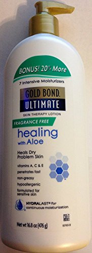 Gold Bond Ultimate Skin Therapy Lotion - Healing with Aloe - Fragrance Free - Heals Dry  Problem Skin - Bonus Size  Net Wt. 16.8 OZ  476 g  - One Bottle