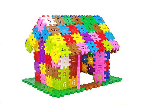 DEJUN Interlock Blocks Toys  Kids Building Blocks Set  Educational Toys  Construction Play Board Building Blocks  Recreational  Educational Conventional Toys Gift for Boys Girls  100 PCS