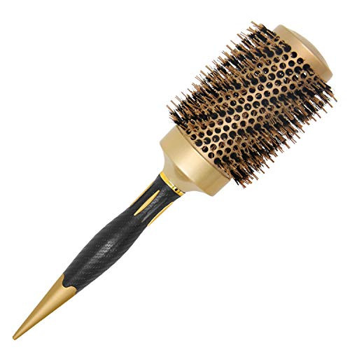 Aozzy Round Brush for Blow Drying Professional Thermal Barrel Brush with Boar Bristle and 53MM 2.1inch Anti-static Round Hair Brush for Long Hair