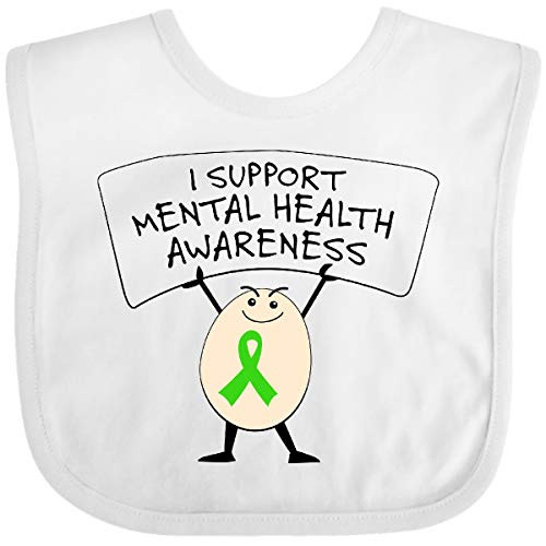 Inktastic I Support Mental Health Awareness Green Ribbon Baby Bib White 29dc9 Inktastic I Support Mental Health Awareness Green Ribbon Baby Bib White 29dc9