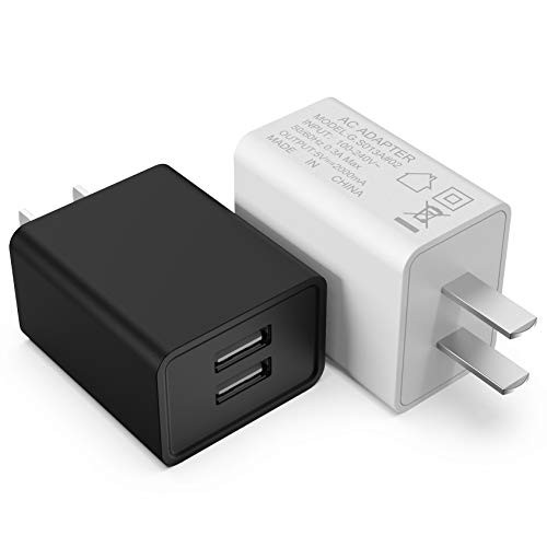 USB Wall Charger  2Pack Dual Port 2.1A Wall Charger Brick Base Adapter Charging Block Charger Cube Plug Charger Box for Phone and More