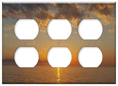 Triple Duplex Outlet Wall Plate Cover - Sunset Montenegro Sky Clouds Adriatic Evening Triple Duplex Outlet Wall Plate Cover - Sunset Montenegro Sky Clouds Adriatic Evening